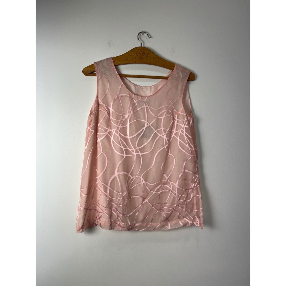 Lili Butler Silk Sleeveless‎ Sheer Pullover Blouse NWT Size M